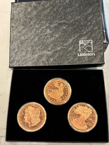 (3) 1 Ounce .999 Fine Copper Rounds Dollar Coins
