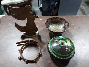 Brass Angel, Covered Dish, Bowl, Bells