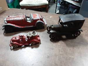 2-Hubley Toys, 1-Cast Iron Model T