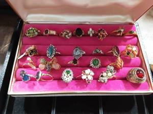 Jewelry Box Of Assorted Rings