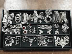 Variety Of Rhinestone Brooches, Necklaces, Bracelets, Earrings