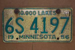 lot 2V image: 1930 Chevrolet Coupe Etc. PartsOriginal 1956 License Plate From the 30 Chevy Coupe