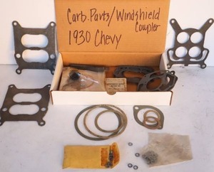 lot 3P image: 1930 Chevrolet Coupe Etc. Parts & Pieces...Carburetor Parts and Windshield Coupler