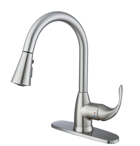 lot 513 image: Frigidaire Alexis Single Handle Pull Down Kitchen Faucet, Brushed Nickel