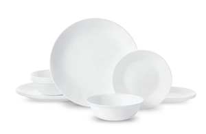 lot 521 image: Corelle- Winter Frost White, Round 12-Piece Dinnerware Set