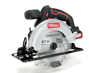 lot 526 image: Hyper Tough 20V Max Lithium-ion Cordless 6-12 inch Circular Saw with 1.5Ah Lithium-ion Battery, Charger, Blade & Rip Fence