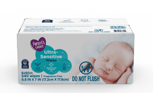 lot 535 image: Lot of 2 Parents Choice Ultra-Sensitive Baby Wipes, 810 Count, 540 Count