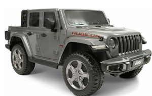 lot 22 image: 12V Jeep Gladiator Rubicon Battery Powered RideOn, 2-Seater, Gray, Child Ages 3-8, Max Speed 5 mph