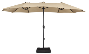 lot 26 image: Yaheetech 15ft Patio Parasol Triple-size Outdoor Umbrella with Crank