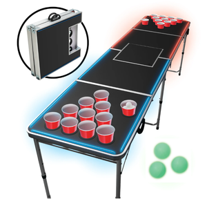 lot 109 image: MinnArk LED Pong Table, Portable Party Game Set