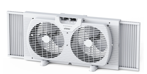 lot 121 image: Shinic 9 3-Speed Twin Window Fan with Removable Bug Screen