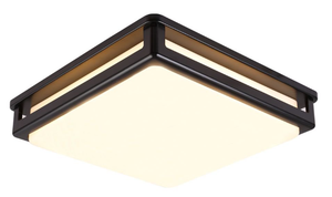 lot 129 image: Better Homes & Gardens 14 Integrated Metal Double Square Flush Mount Ceiling Light