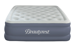 lot 232 image: Queen Size Beautyrest Sensalux 18 Inflatable Air Bed Blow up Mattress with Built-in Pump