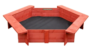 lot 312 image: Sportspower Hexagon Sandbox with Cover and Ground Liner