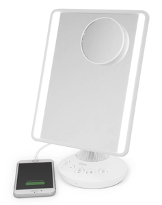 lot 318 image: iHome Mirror with Bluetooth Audio, LED Lighting