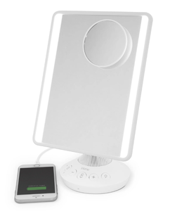 lot 319 image: iHome Mirror with Bluetooth Audio, LED Lighting