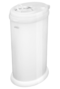 lot 408 image: Ubbi Steel Diaper Pail, Odor Locking, No Special Bag Required