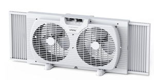 lot 448 image: Shinic 9 3-Speed Twin Window Fan with Removable Bug Screen