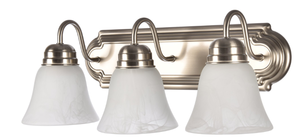 lot 476 image: Mainstays 20 Traditional 3-Head Vanity Lights, Glass Shades