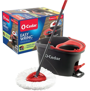 lot 496 image: LOT OF 2 O-Cedar EasyWring Spin Mop & Bucket System