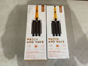 lot 320 image: LOT OF 2 Danielle Creations 1.25 Ceramic Triple Barrel Waving Wand