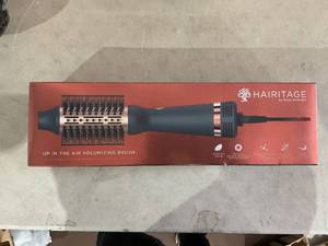 lot 329 image: Hairitage Ceramic Volumizing Blow Dryer Brush for Curling and Straightening