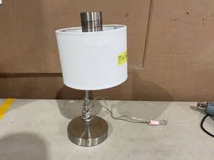 lot 347 image: Better Homes & Gardens Silver Nickel Downbridge Touch Table Lamp