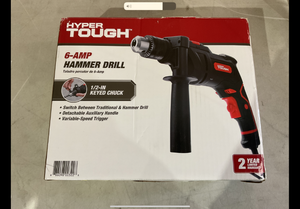 lot 398 image: Hyper Tough 6-Amp 12 Corded Hammer Drill, Keyed Chuck, 120 Volt,TD6HD