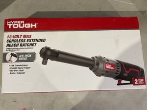 lot 194 image: Hyper Tough 12V Max Lithium-Ion 38 Cordless Extended Reach Ratchet with 1.5Ah Battery and Charger, 99323