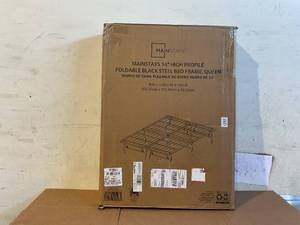 lot 203 image: Queen Mainstays 14 High Profile Foldable Steel Platform Bed Frame