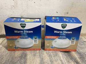 lot 626 image: LOT OF 2 Vicks Warm Steam Vaporizer Humidifier, 600 sq ft