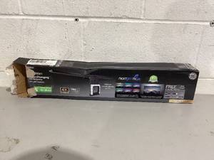 lot 491 image: GE Indoor HD TV LED Antenna with Color-Changing Lighting, 45-mile Range, VHF UHF 1080P 4K Ready, 57284