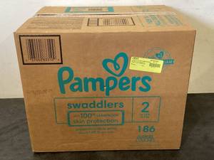 lot 536 image: Pampers Swaddlers, Size 2, 186 Count