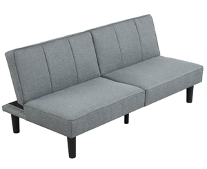 lot 79 image: Mainstays 66 Studio Futon, Gray Linen Upholstery