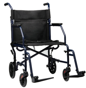 lot 89 image: Equate Steel Folding Transport Wheelchair with 19 Seat, Black, 300 lb Capacity
