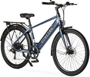 lot 97 image: Concord Step-Over Electric Commuter Bike, 27.5 Wheels, 36V, Gray, Minor Transit Damage