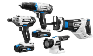 lot 594 image: HART 20 Volts 4-Tool Battery-Powered Combo Kit- MISSING LITHIUM BATTERIES