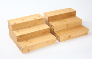 lot 391 image: LOT OF 2 The Home Edit 3 Tier Bamboo Riser