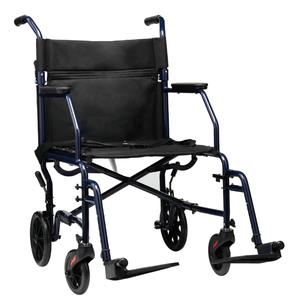 lot 624 image: Equate Steel Folding Transport Wheelchair with 19 Seat, Black, 300 lb Capacity, FGA336EQ