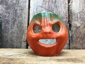lot 108 image: Vintage Halloween Paper Mache PumpkinJack-O-Lantern