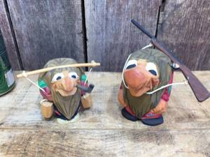 lot 116 image: 2 Norwegian Handiwork Carved Troll Figures