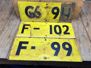 lot 154 image: 3 Vintage Metal Signs - 16 x 6