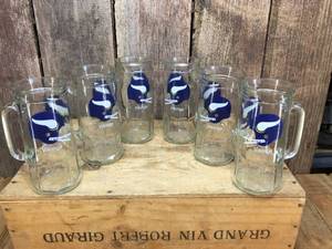 lot 163 image: 6 Vintage MN Vikings Beer Glasses