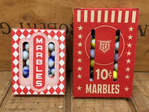 lot 188 image: 2 Vintage Boxes Marbles - Some Glow