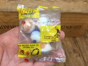 lot 193 image: Vintage Peltier Glass Marbles Bag