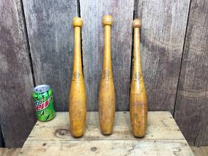 lot 211 image: 3 Vintage Spalding 34 Lb Juggling Pins - Model B.S.