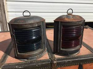 lot 215 image: Vintage Perko-Perkins StarPort Nautical Hanging Lights