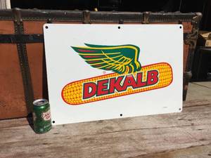 lot 105 image: Vintage Dekalb-Asgrow Double Sided Metal Sign