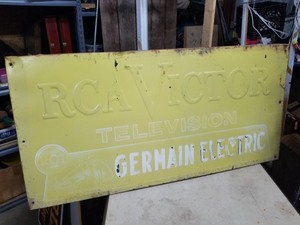 lot 106 image: Undeniable Vintage RCA Victor Embossed Dealership Sign