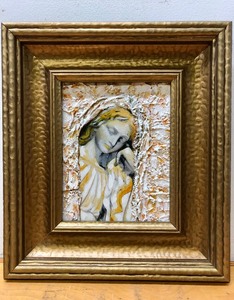 lot 20 image: Very nice Vintage Oil on Panel Thick Textured Painting of a Woman